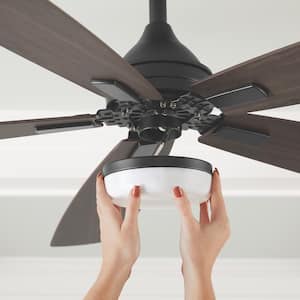 Beckford 52 in. Indoor Matte Black Ceiling Fan with Adjustable White Integrated LED with Remote Control Included