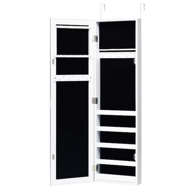 Costway Door Mounted Mirrored Jewelry Cabinet Storage Organizer