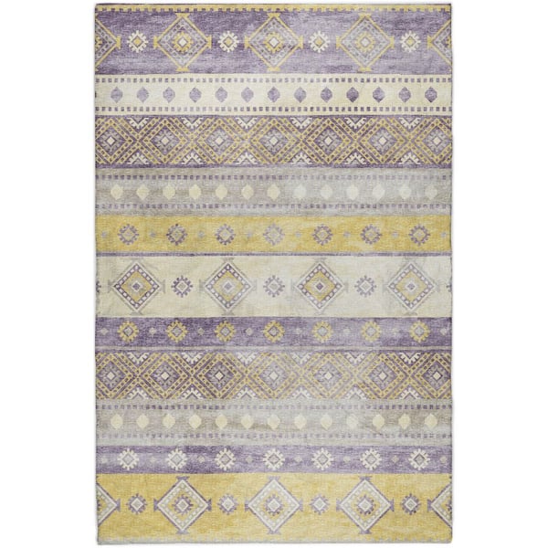 Dream Shag Premium Machine Washable Abstract ADS118 Purple 3 ft. x 5 ft. Area Rug