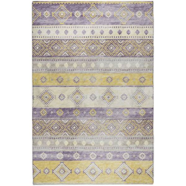 Dream Shag Premium Machine Washable Abstract ADS118 Purple 9 ft. x 12 ft. Area Rug