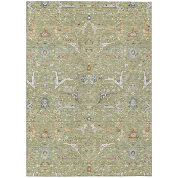 Chantille Machine Washable Indoor/Outdoor Abstract ACN2250 Aloe 2 ft. 6 in. x 3 ft. 10 in. Area Rug