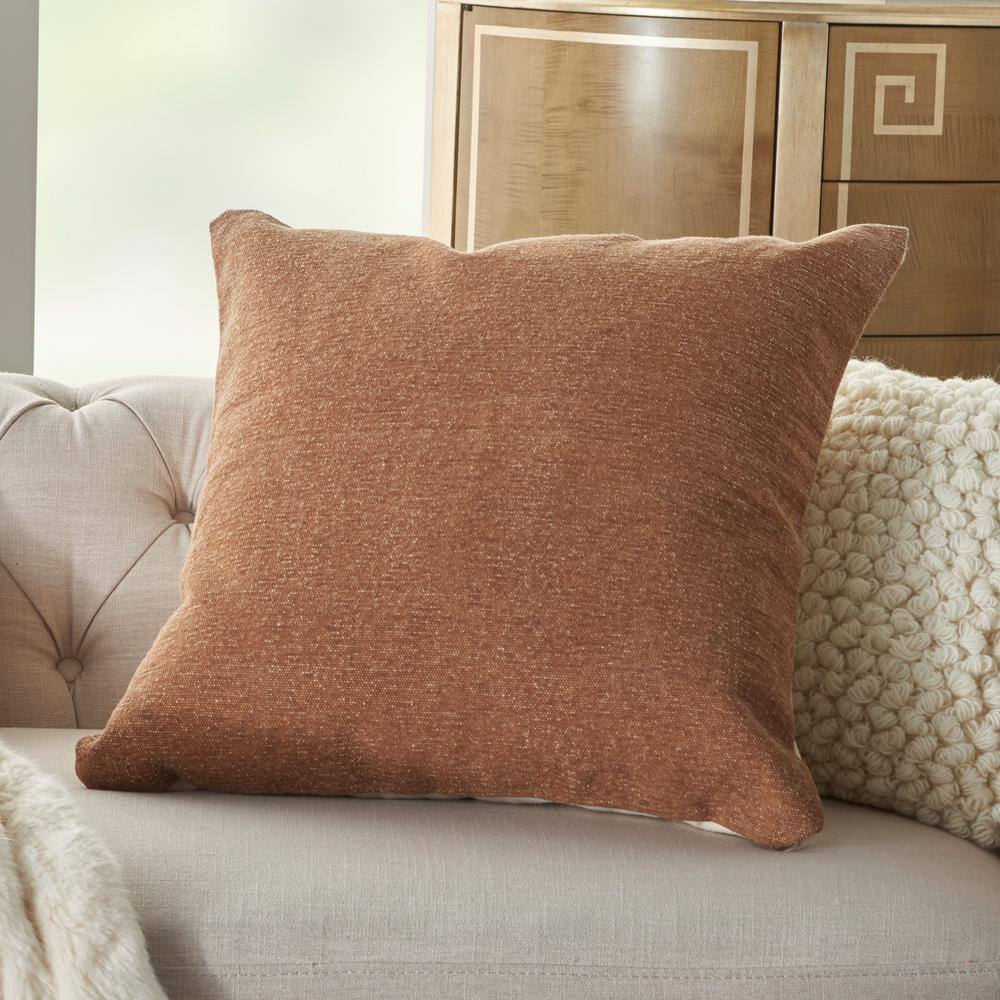 Clay Brown 20" x 20" Polyester Throw Pillow Set