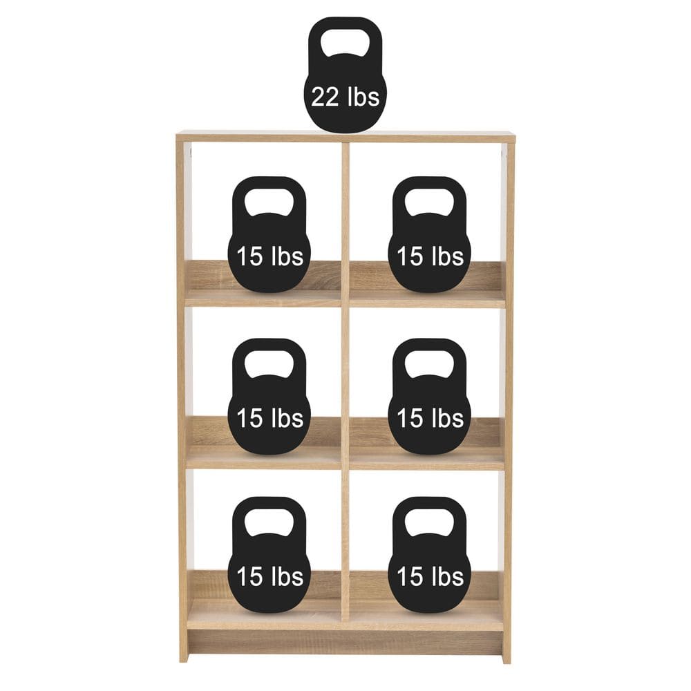 Adjustable 6-Cube Light Brown Organizer for Books and More