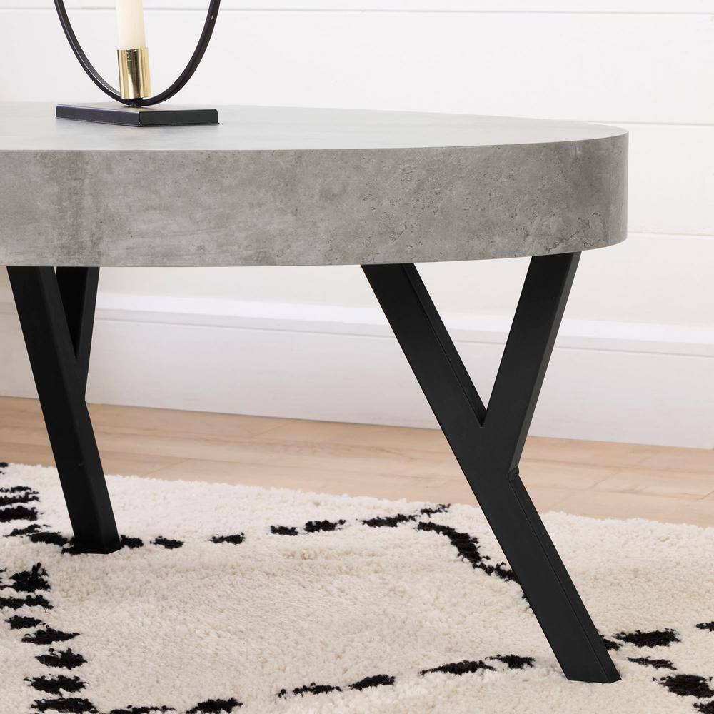 Urban Industrial Chic Oval Wood Coffee Table with Metal Legs