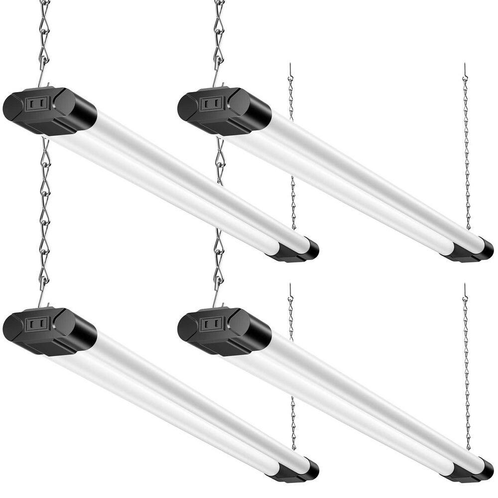3 ft. 40-Watt Black Linkable LED Utility Shop Light (4-Pack), 4400 Lumens, Super Bright 6500K, Suspension Mount price history on PriceWatchPro