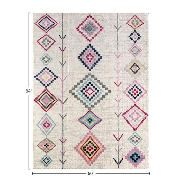 Rugs America Blume Rumi Ivory Beige 5 ft. 0 in. x 7 ft. 0 in. Area Rug