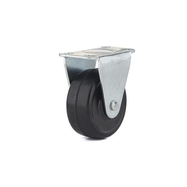 Richelieu Hardware 1-9/16 in. (40 mm) Black Fixed Plate Caster with 44 lb. Load Rating