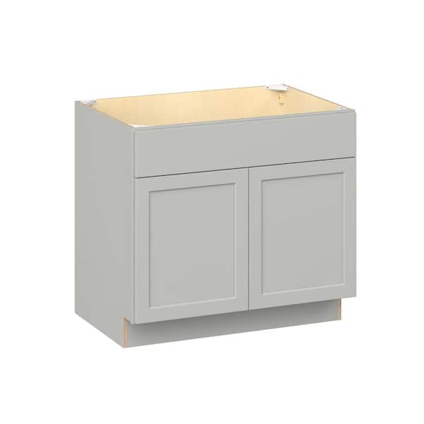 Emerson Whisper Gray ADA Removable front Sink Base Ready to Assemble Kitchen Cabinet (36 in. W x 32.5 in. H x 24-in. D)