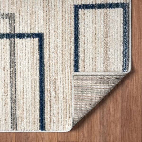 Gronant Blue Geometric Rug - Clearance