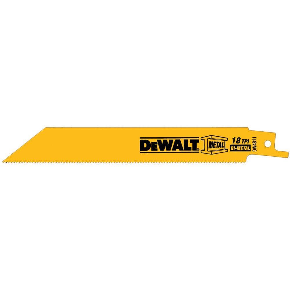 DEWALT 6 in. x 18 TPI Metal Cutting Bi-Metal Reciprocating Blades 