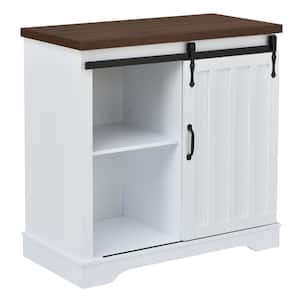 31.5 in. W x 15.7 in. D x 31.9 in. H Ready to Assemble Bathroom Storage Kitchen Cabinet with Door and Shelf in White