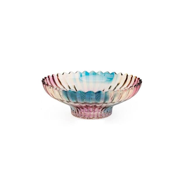 12 in. Multi-colored Crystal Glass Fruit Bowl kitchen decor