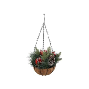 13 in. Artificial Plants Chiristmas Hanging Basket