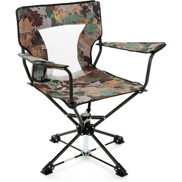 KKS0320U Canvas Camo Swivel Hunting Seat Chair