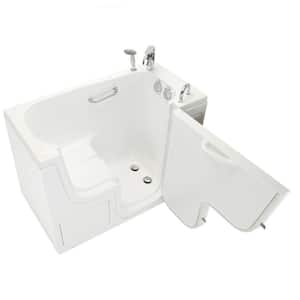 Wheelchair Transfer 26 52 in. Acrylic Soaking Walk-In Bathtub in White, Fast Fill Faucet, Heated Seat, Right Dual Drain