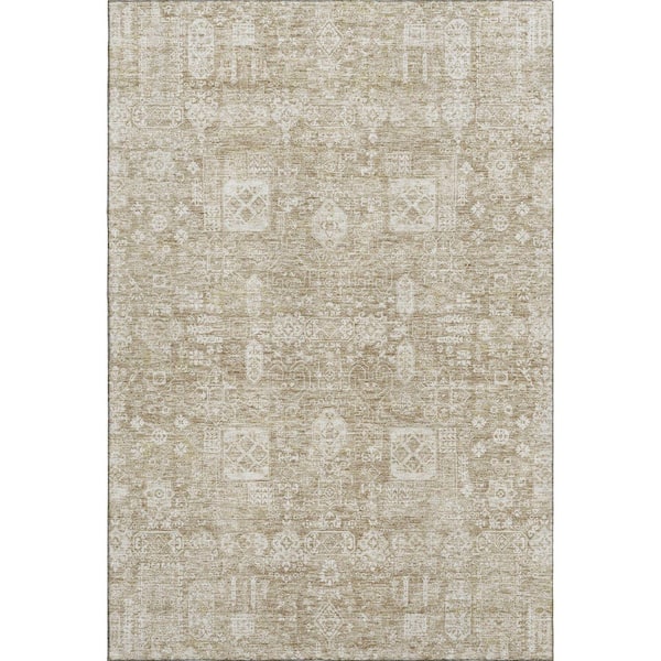 Addison Rugs Mayfield Premium Machine Washable Indoor/Outdoor Geometric AMF637 Beige 5 ft. x 7 ft. 6 in. Area Rug