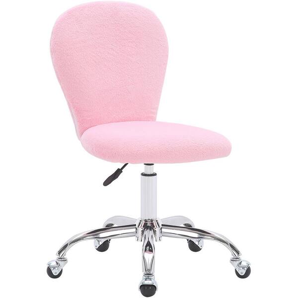 Critter Sitters Emmy Faux Fur Swivel Office Chair, Pink/Chrome  CSKIDSOC-CHR/PNK - The Home Depot