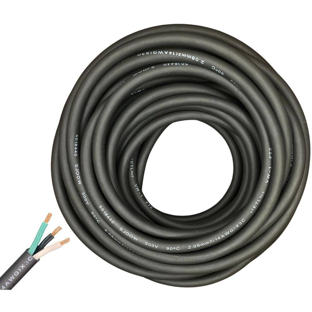 125 ft. 14/3 14-Gauge 3 Conductor 300-Volt Black SJOOW Cable Cord price history on PriceWatchPro