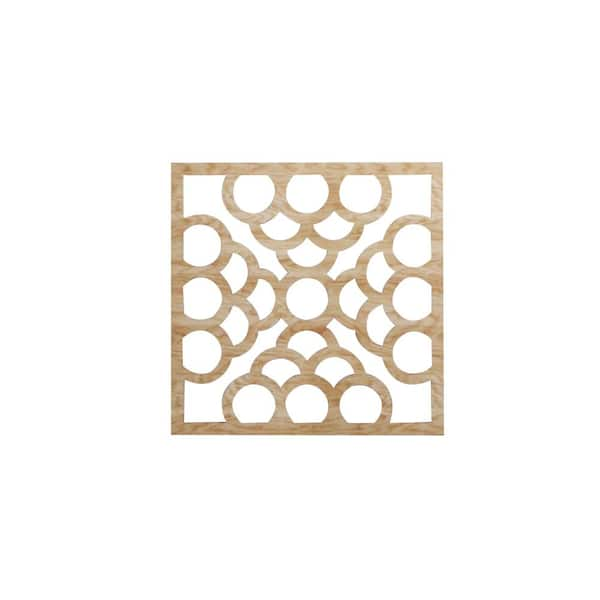 Ekena Millwork 11-3/8" x 11-3/8" x 1/4" Small Harlingen Decorative Fretwork Wood Wall Panels, Red Oak (50-Pack)