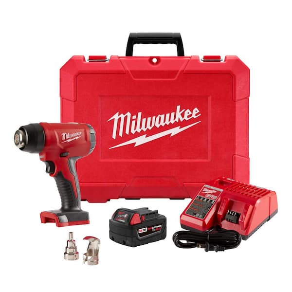 Milwaukee - M18 18V Lithium-Ion Cordless Compact Heat Gun Kit W/(1) 5.0Ah Batteries, Charger, Hard Case