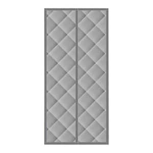 35.5 in. x 83 in. Gray Plastic Thermal Insulated Door Curtain Magnetic Screen Door Waterproof Full Magnetic Stripe