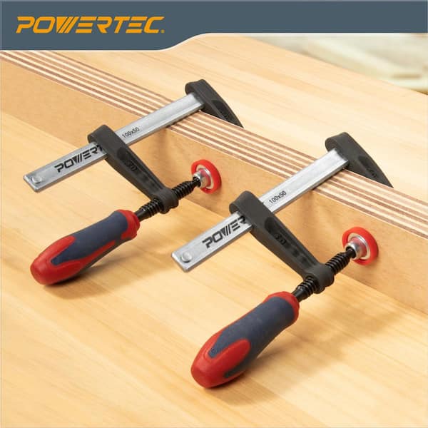 4 in. 330 lb capacity F Clamp Heavy Duty F Style Bar Clamps for Woodworking (2-Pack)