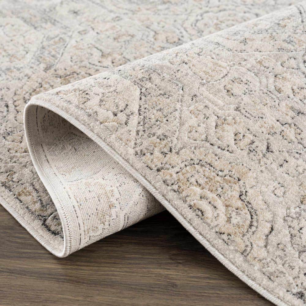 Parkerfield Stain-Resistant Black Synthetic 2' x 2'11" Area Rug