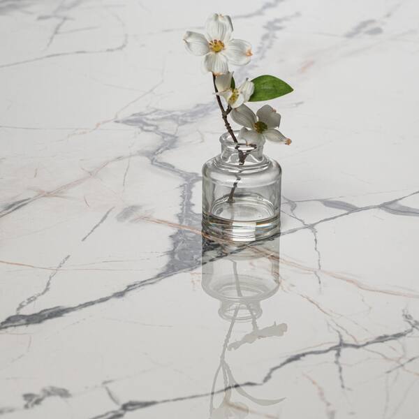 Emser MARBLE SILVER Silver 16-in x 32-in Polished Natural Stone Marble Stone Look Floor and Wall Tile