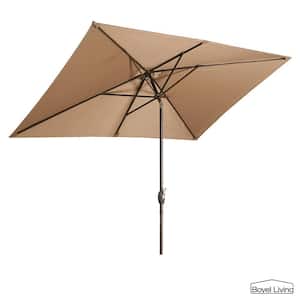 10 ft. x 6.5 ft. Rectangular Market Umbrella (Taupe)