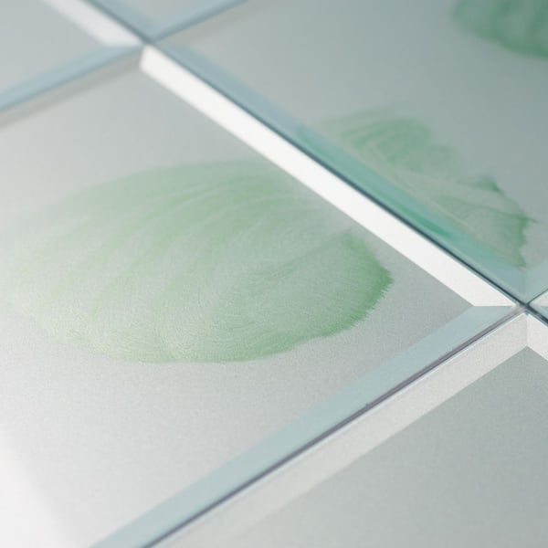 Secret Beveled Square Glossy Green 8 in. x 8 in. Glass Backsplash Wall Tile (16 sq.ft./case)