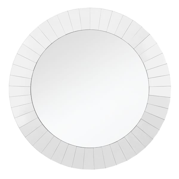 Camden Isle Daylight 36 in. x 36 in. Modern Round Framed Decorative Mirror