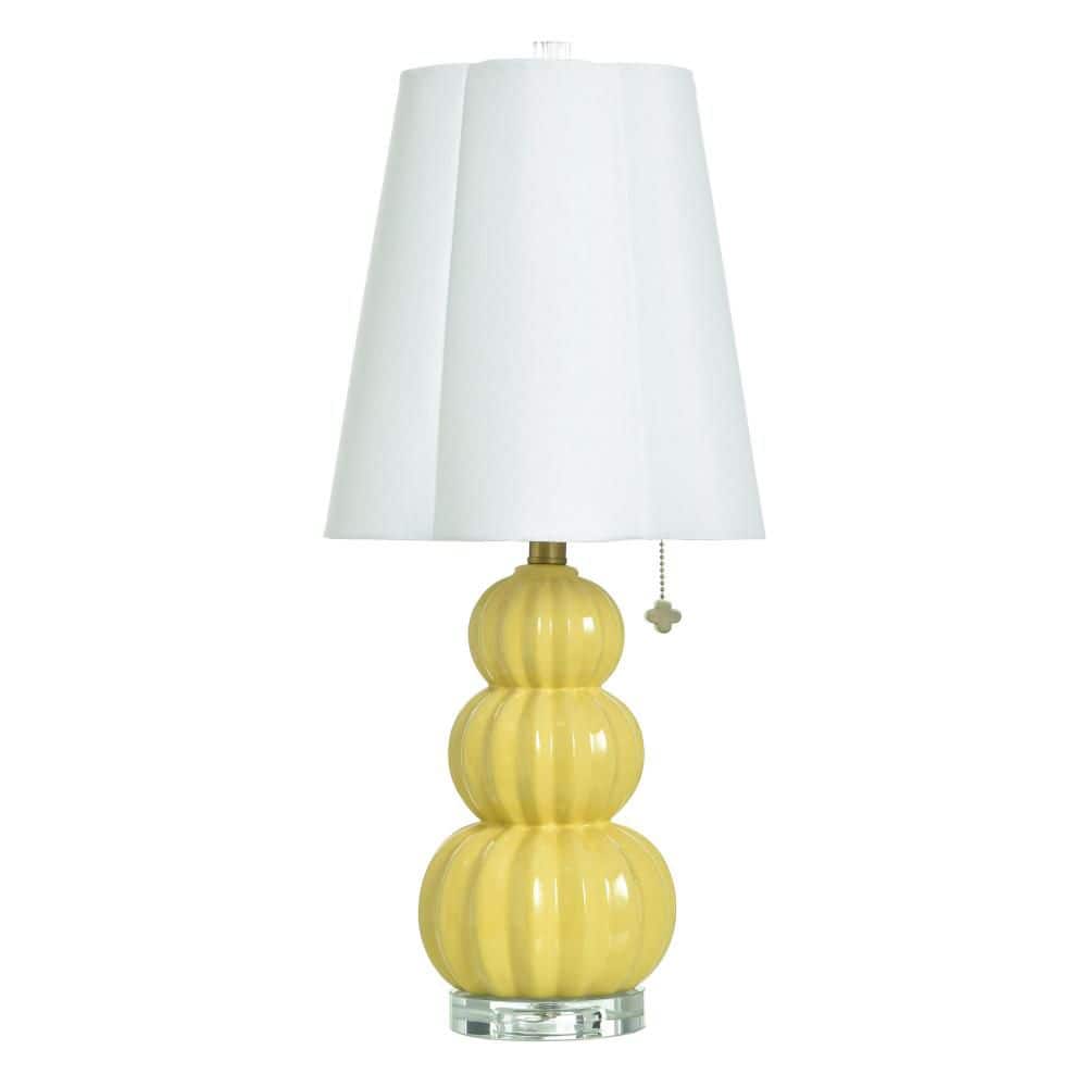 Ophelia 26 in. Gold Table Lamp with White Linen Shade price history on PriceWatchPro