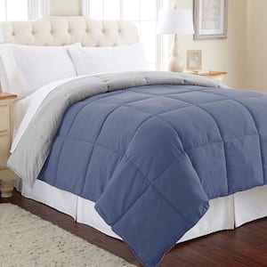 Down Alternative Reversible Blue/Silver Queen Comforter Infinity