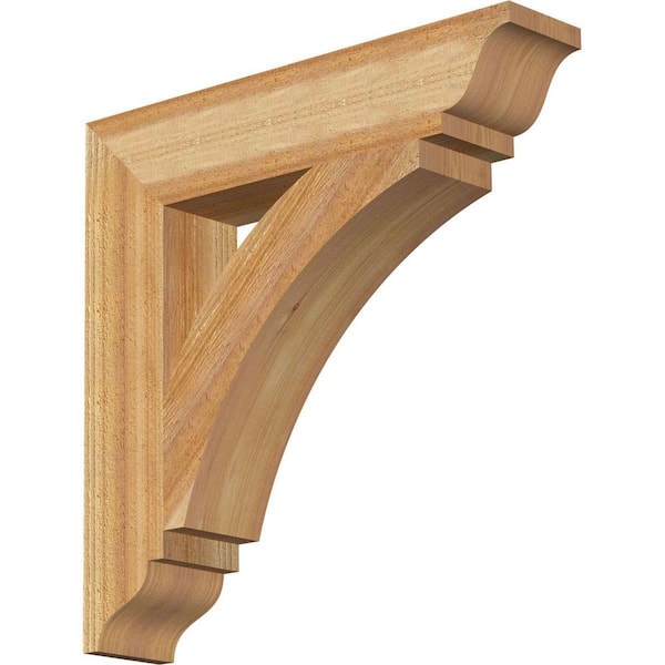 Ekena Millwork 4 in. x 20 in. x 20 in. Western Red Cedar Thorton Traditional Rough Sawn Bracket