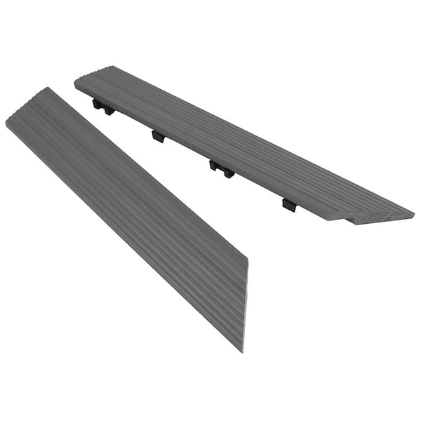 1/6 ft. x 1 ft. Quick Deck Composite Deck Tile Outside Corner Fascia in Argentinian Silver Gray (2-Pieces/Box)