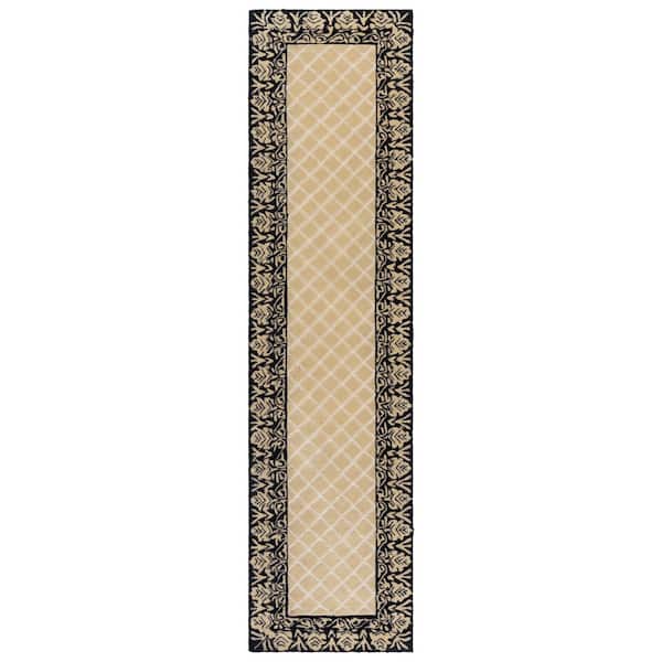 Total Performance 2 ft. x 9 ft. Black Diamond Border Runner Rug