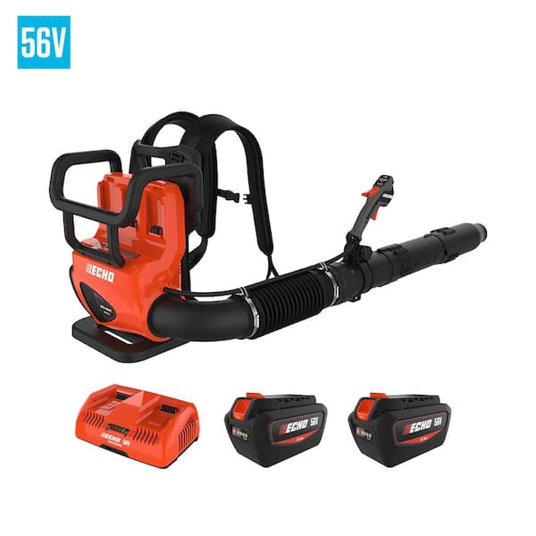 eFORCE 56V 195 MPH 795 CFM Cordless Battery Backpack Blower w/Tube Throttle & (2) 5.0Ah Batteries & Dual Port Charger