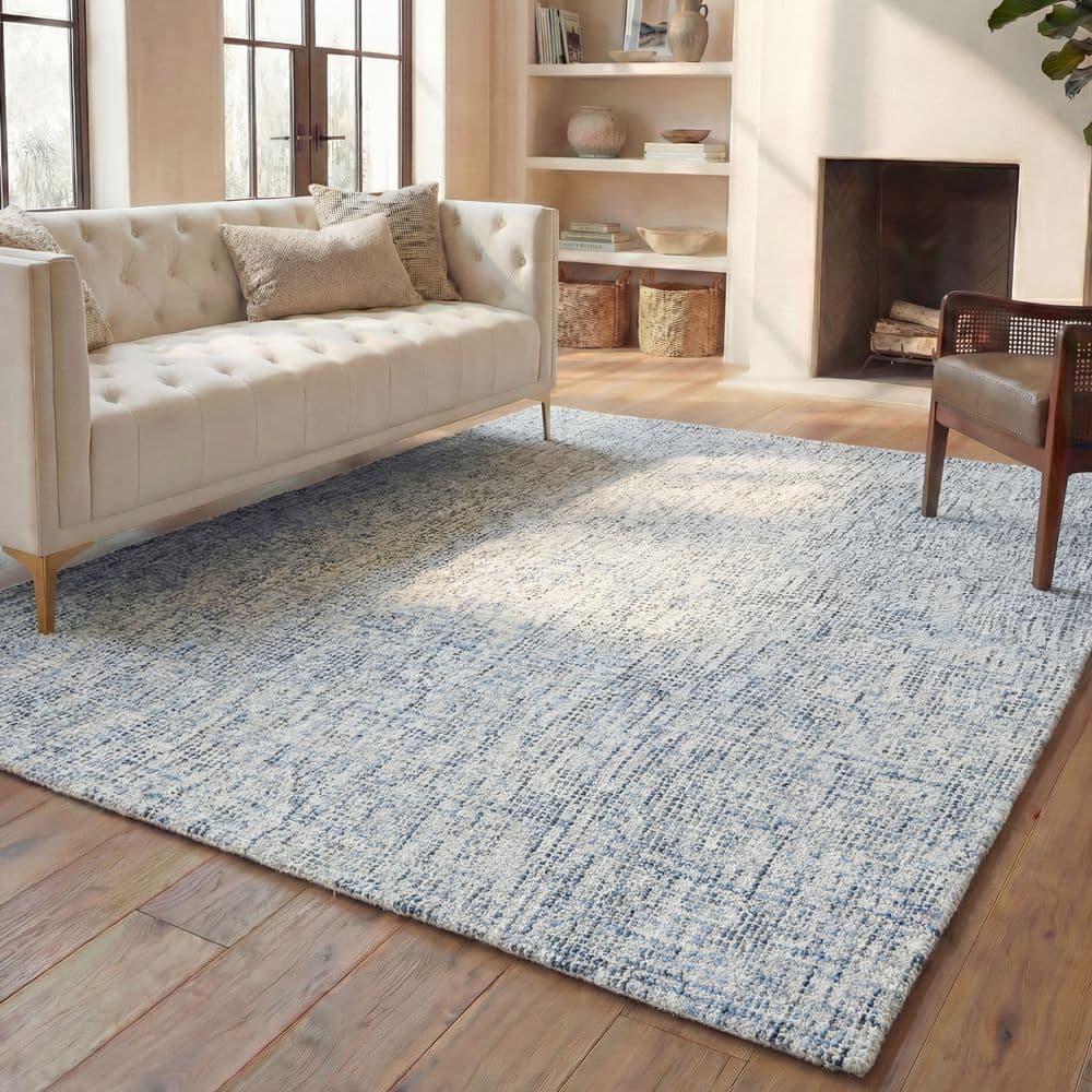 SAFAVIEH Abstract Blue/Charcoal 8 ft. x 10 ft. Solid Area Rug