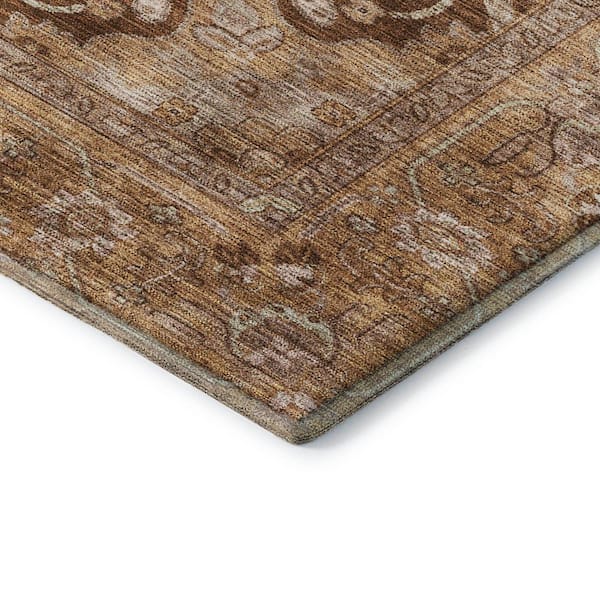 Mayfield Premium Machine Washable Abstract AMF2165 Terracotta 2 ft. x 3 ft. Accent Rug