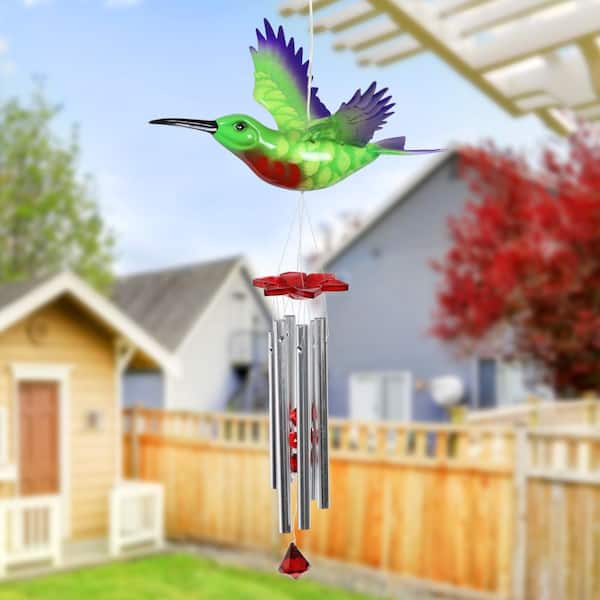12" Wind Spinner Hummingbird Red Hanging Garden Decor Art Patio Chimes Sock Gift 