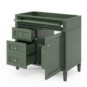 35 in. W x 17.87 in. D x 33 in. H Bath Vanity Cabinet without Top in Green with 3-Drawers