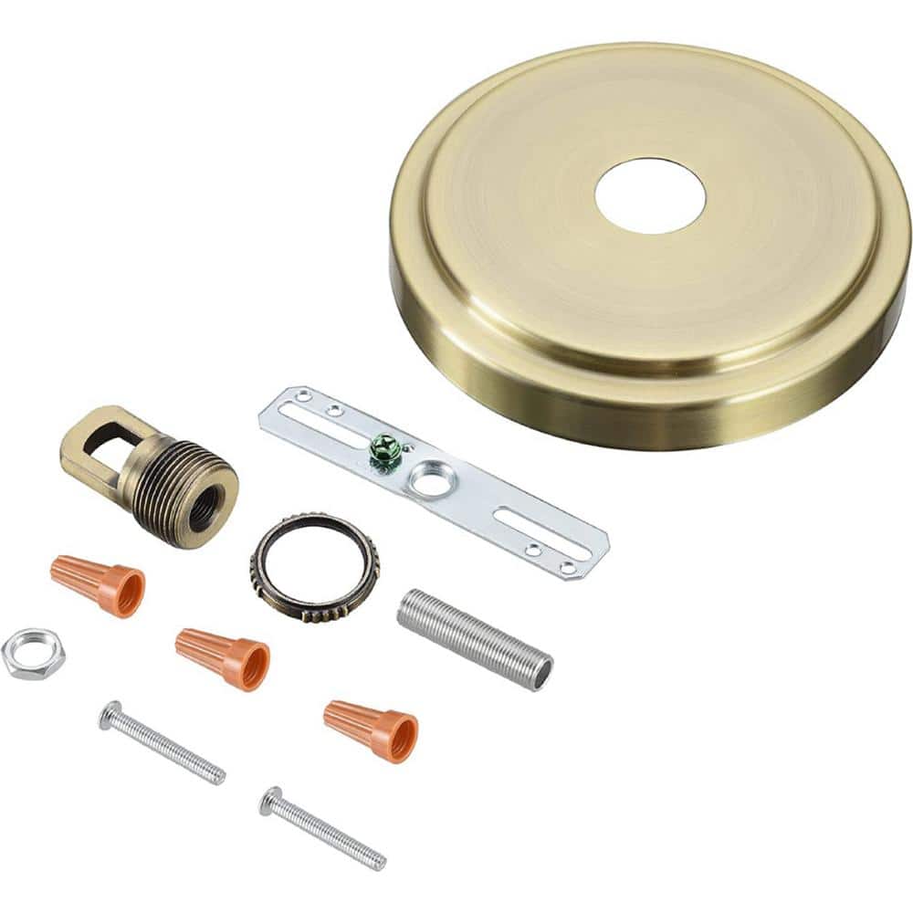 5-1/8 in. Dia w/Collar Loop & 1 in. Center Hole, Antique Brass Transitional