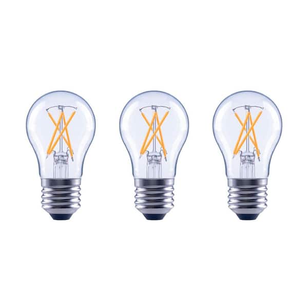 EcoSmart 60-Watt Equivalent A15 Dimmable Clear Glass Decorative Filament Vintage Edison LED Light Bulb Daylight (3-Pack)