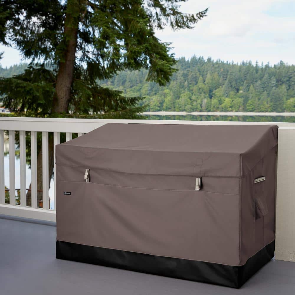 Taupe and Black 162 Gallon Weatherproof Plastic Deck Box