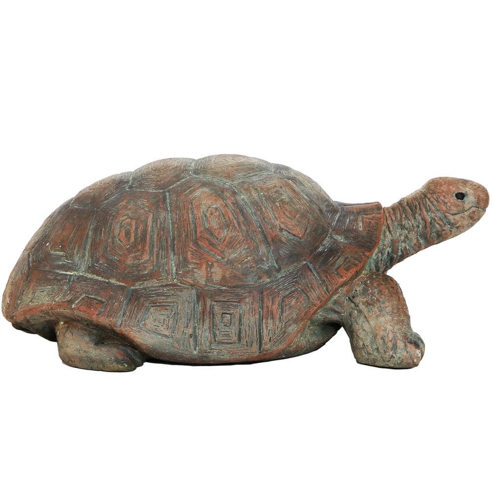 Talia the Tortoise 29" Brown Glass Fiber Reinforced Concrete Garden Statue