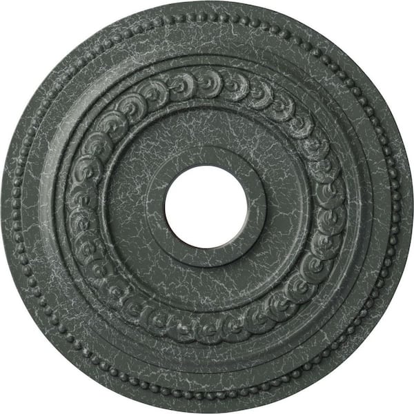 Ekena Millwork 7/8" x 18" x 18" Polyurethane Oldham Ceiling Medallion, Athenian Green Crackle