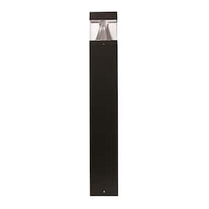 42 in. x 6.3 in. 120-Volt to 277-Volt Square Line-Voltage Black LED Bollard Light Exterior Surface Mounted Aluminum