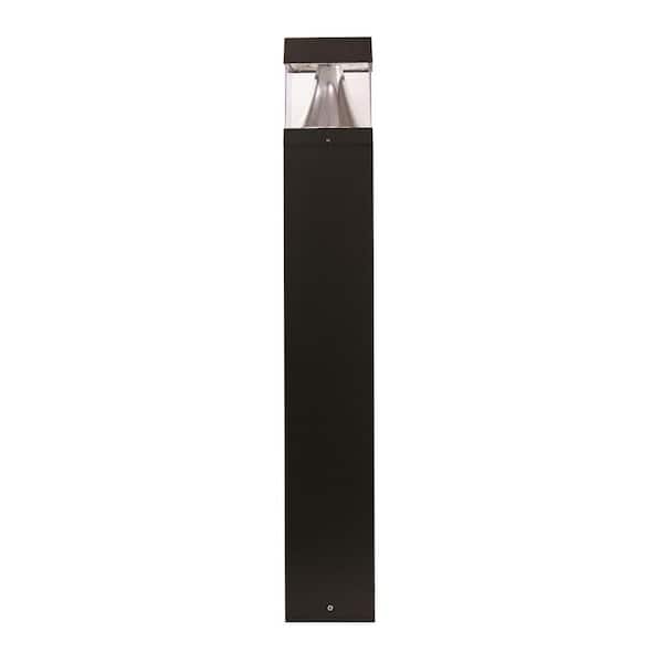 SOLUS 42 in. x 6.3 in. 120-Volt to 277-Volt Square Line-Voltage Black LED Bollard Light Exterior Surface Mounted Aluminum