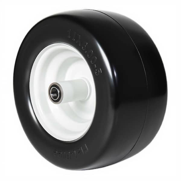 (Pack of 2) 11x6.00-5 smooth tires and rims with 3/4-inch bearings, 5.8-inch center rims.