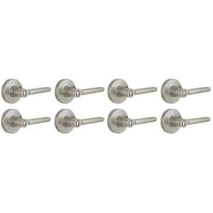 Tonebridge Satin Nickel Bed/Bath Door Lever with Round Rose 8-Pack